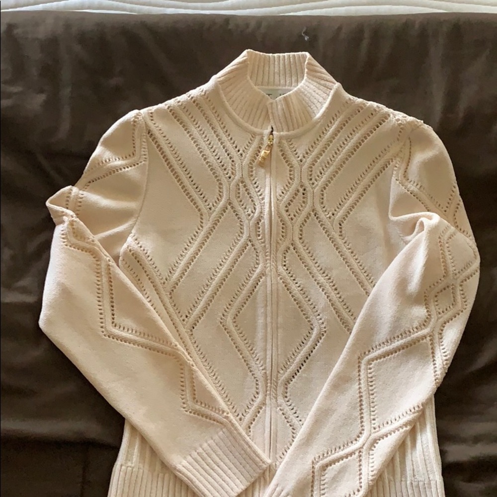 St John cardigan with zipper front closure